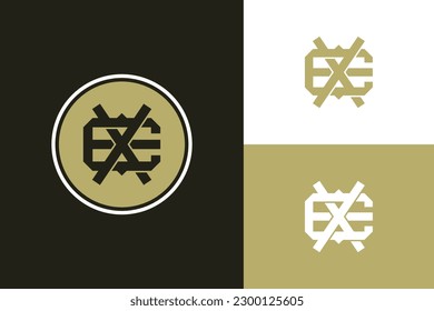 Monogram letter EX or XE with interlock style good for brand, clothing, apparel, streetwear, baseball, basketball, football and etc