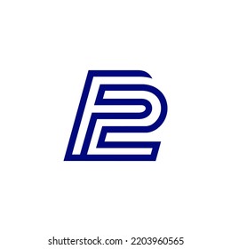 The monogram is the letter F and 2. Elegant and outline.