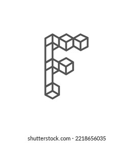 The monogram is the letter F and Box. Elegant and outline.