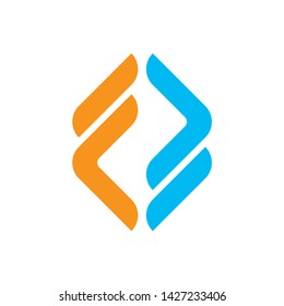 Monogram Letter F Business Company Vector Logo Design