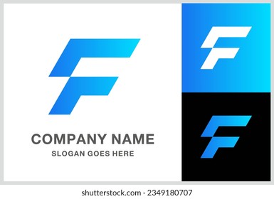 Monogram Letter F Business Company Stock Vector Logo Design Template