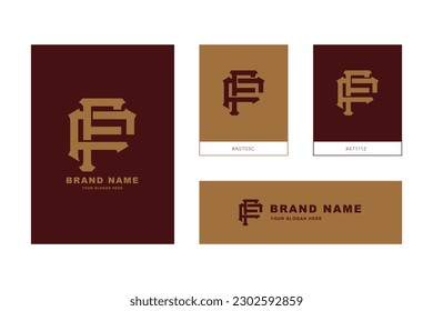 Monogram letter F or FF with interlock style good for brand, clothing, apparel, streetwear, baseball, basketball, football and etc