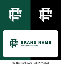 Letra monograma F o FF con estilo de interconexión buena para marca, ropa, ropa, ropa, ropa de calle, béisbol, baloncesto, fútbol, etc