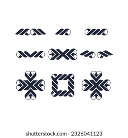 The monogram is the letter F G to become ornament. Elegant and outline.