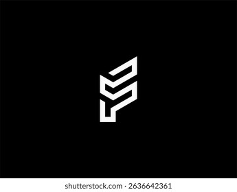 Monogram letter F tick or Letter F check mark logo concept vector icon