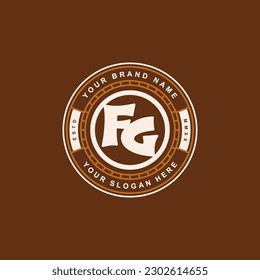 Monogram letter FG or GF with modern style, badge design for brand, clothing, apparel, streetwear, baseball, basketball, football and etc