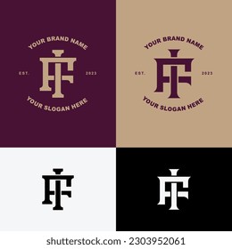 Monogram letter FI or IF with interlock style good for brand, clothing, apparel, streetwear, baseball, basketball, football and etc