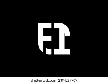 Plantilla vectorial de diseño del logotipo FI de la carta monográfica.