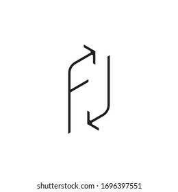 Monogram letter FJ Vector Icon Logo