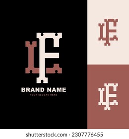 Monogram letter FL or LF with interlock, vintage, classic style good for brand, clothing, apparel, streetwear, baseball, basketball, football and etc