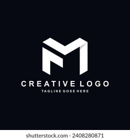 Monogram Letter FM combination Logo Design concept, FM logo