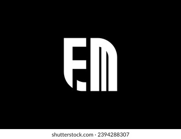 Plantilla vectorial de diseño de logotipo FM de carta monográfica.