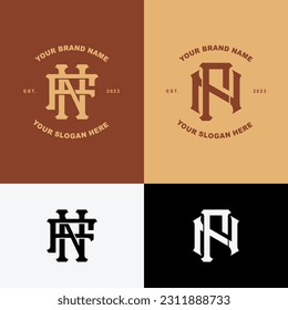 Monogram letter FN or NF with interlock style good for brand, clothing, apparel, streetwear, baseball, basketball, football and etc
