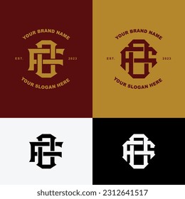 Letra monograma FO o OF con estilo de interconexión buena para marca, ropa, vestimenta, ropa de calle, béisbol, baloncesto, fútbol, etc