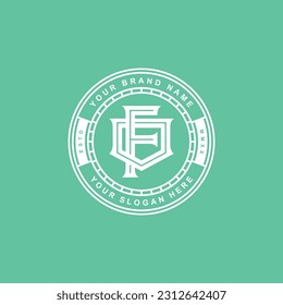 Monogram letter FO or OF with interlock style, badge design for brand, clothing, apparel, streetwear, baseball, basketball, football and etc