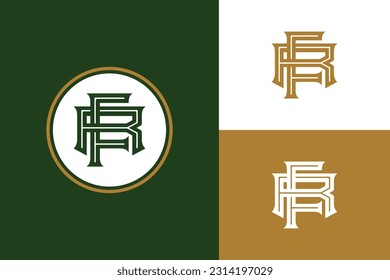 Monogram letter FR or RF with interlock style good for brand, clothing, apparel, streetwear, baseball, basketball, football and etc