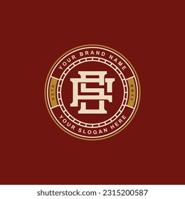 Monogram letter FS or SF with interlock style, badge design for brand, clothing, apparel, streetwear, baseball, basketball, football and etc