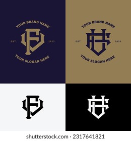 Monogram letter FV or VF with interlock style good for brand, clothing, apparel, streetwear, baseball, basketball, football and etc