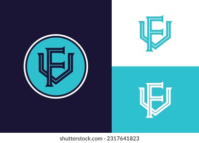 Letra monograma FV o VF con estilo de enclavamiento bueno para marca, ropa, ropa, ropa de calle, béisbol, baloncesto, fútbol, etc
