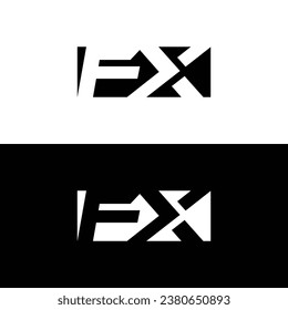 Monogram Letter FX Logo Design. Black and White Logo. Usable for Business Logos. Flat Vector Logo Design Template