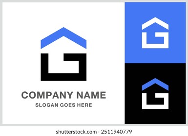 Carta Monograma G Casa de Construção Empresa Stock Vetor Logo Design Template