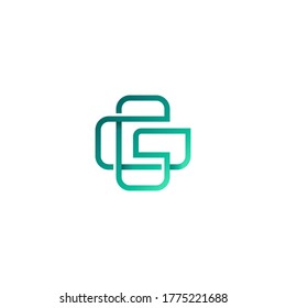 monogram letter G with cross for healthcare logo design