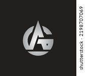 The monogram is the letter A and G. Elegant and outline.
