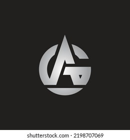 The monogram is the letter A and G. Elegant and outline.