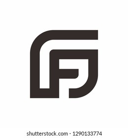 Monogram Letter G & F Business Company Vector Logo Design