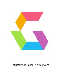 Monogram Letter G Geometric Square Pixel Business Company Vector Logo Design