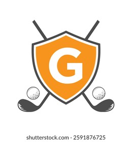 Monogram Letter G Golf Club Logo Design, League and Golfing Symbol Vector Template