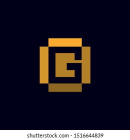 Monogram Letter G Logo Design Vector Template