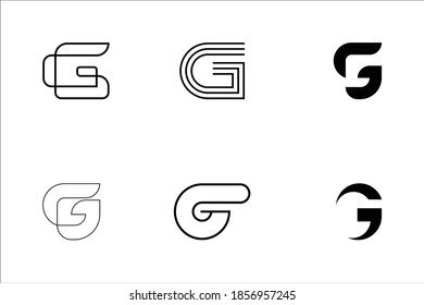 Monogram Letter G Logo Templates Stock Vector (Royalty Free) 1856957245