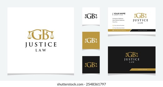 monogram of letter GB, justice scale law firm logo design inspiration