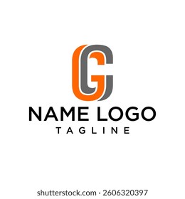 monogram at letter GC OR CG line art modern logo