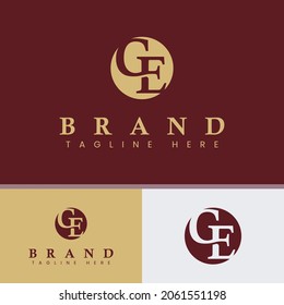 Monogram Letter GE In Circle Logo, suitable for any business with GE or EG Initials.