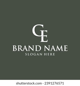Plantilla de diseño del logotipo GE de la letra monográfica y logotipos de marketing, plantilla de ilustración gráfica de elemento
