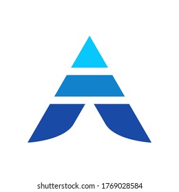 Vorlage für das Design von Vektorgrafiken-Logos der Firma Monogram Letter A Geometric Triangle Arrow Business Company