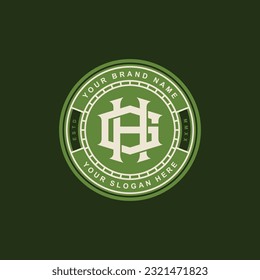 Letra de monograma GH o HG con estilo de interconexión, diseño de placa para marca, ropa, ropa, ropa, ropa de calle, béisbol, baloncesto, fútbol, etc