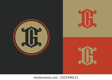 Monogram letter GI or IG with vintage, classic style good for brand, clothing, apparel, streetwear, baseball, basketball, football and etc