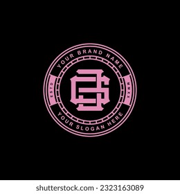 Letra monograma GJ o JG con estilo de intercalación, diseño de insignias para marca, ropa, ropa, ropa de calle, béisbol, baloncesto, fútbol, etc