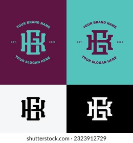 Monogram letter GK or KG with interlock style good for brand, clothing, apparel, streetwear, baseball, basketball, football and etc