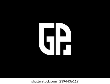 Plantilla de vector de diseño de logotipo GP de carta monográfica