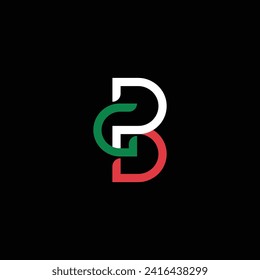 Letra monograma GPB en color de marca italia