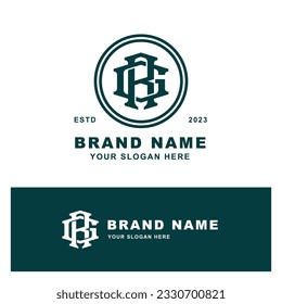 Monogram letter GR or RG with interlock style good for brand, clothing, apparel, streetwear, baseball, basketball, football and etc