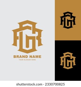 Monogram letter GR or RG with interlock style good for brand, clothing, apparel, streetwear, baseball, basketball, football and etc
