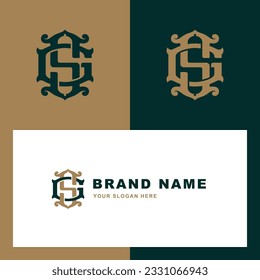 Monogram letter GS or SG with interlock, vintage, classic style good for brand, clothing, apparel, streetwear, baseball, basketball, football and etc