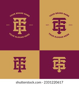Letra monograma GT o TG con estilo de interconexión buena para marca, ropa, vestimenta, ropa de calle, béisbol, baloncesto, fútbol, etc
