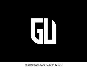 Plantilla de vector de diseño de logotipo GU de carta monográfica