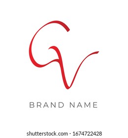 Monogram Letter GV Vector Logo Design